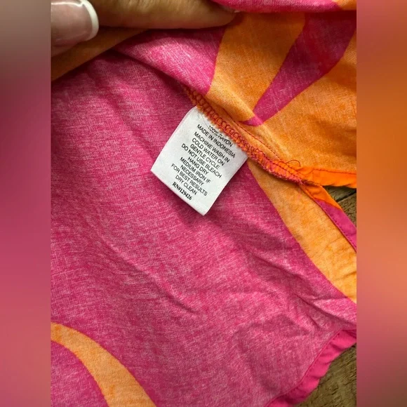 Escapada Susan 3/4 Sleeve Nantucket Pink Orange Rayon Top Size Medium - Picture 5 of 9